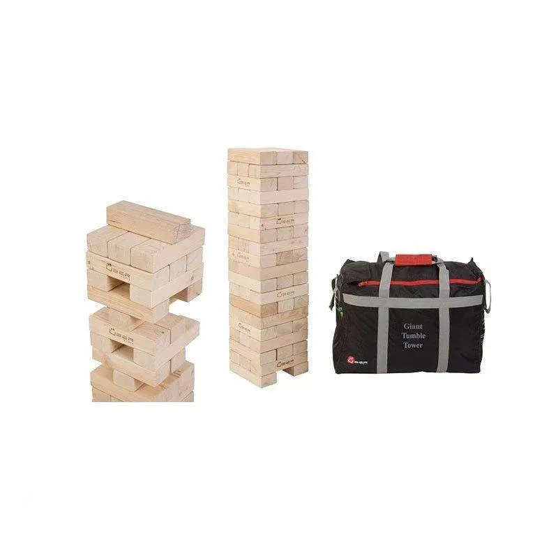 Jenga XXL - Location de jeu pour événement en région PACA. Jenga Géant XXL : Dimensions : Base 20 cm x 20 cm x Hauteur 150 cm Déplacez les briques sur le sommet de la tour. celui qui fait tomber le Jenga à perdu!