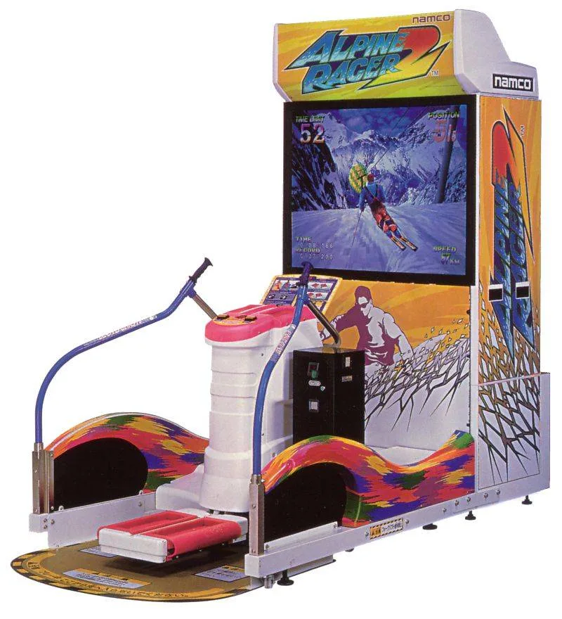 Simulateur de ski - Location de jeu pour événement en région PACA. Simulateur de Ski :&nbsp;    Dimensions: L.130 cm x l.300 cm&nbsp; / Hauteur 233 cm / Poids 420 kg    Ecran 52" / Graphisme 3d    &nbsp;    Nécéssite une alimentation éléctrque.